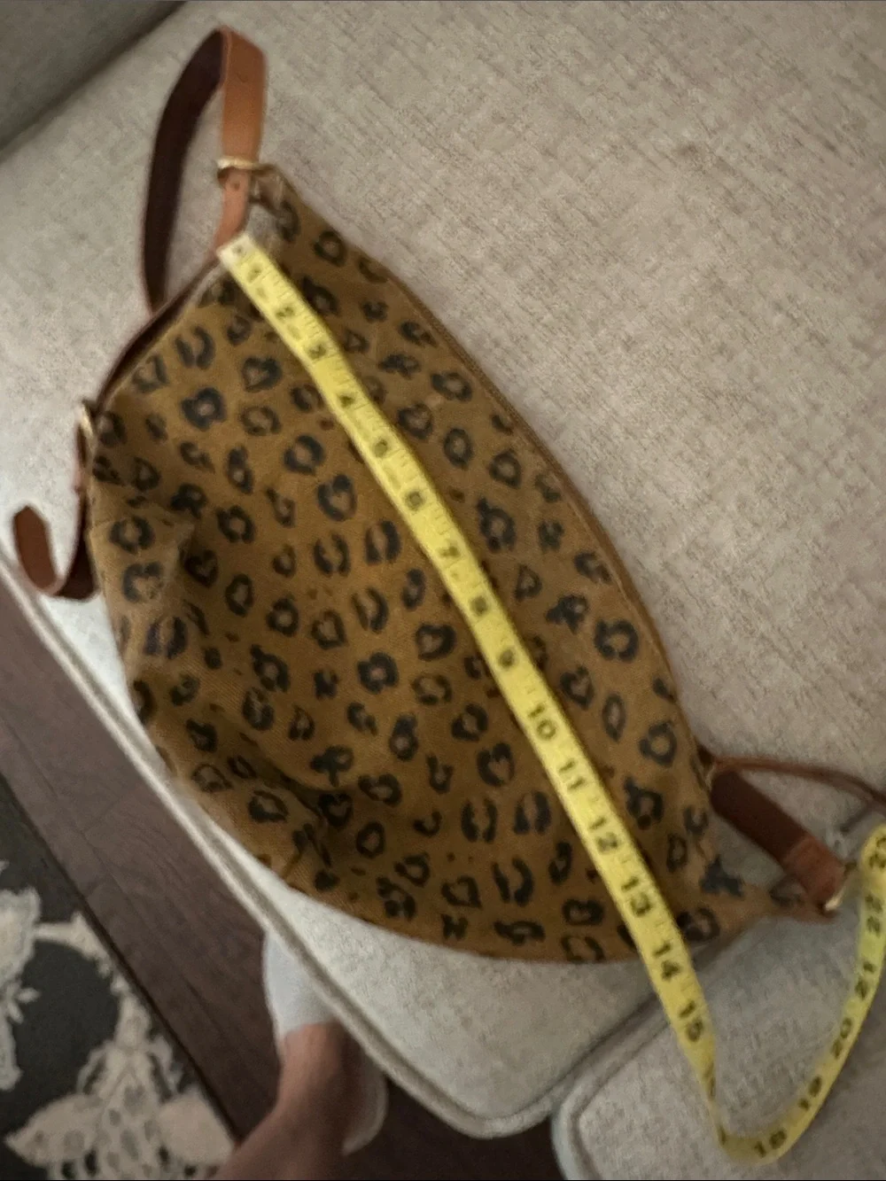 Nwts Madewell Distressed Canvas Leopard Hobo